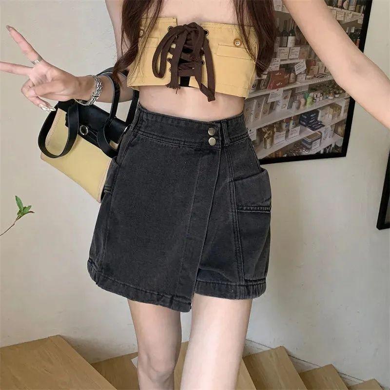 Irregular Denim Hot Girls Shorts for Summer High Waist New Slim and Fashionable Skirt