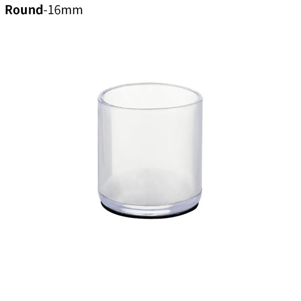 16Pcs 16/19/25/30mm Chair Leg Cap Rubber Feet-Protector Pads Non-slip Transparent Table Covers Furniture Leveling Feet Decor
