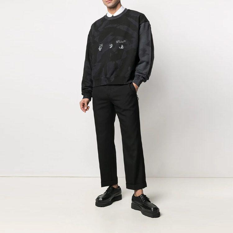 OFF WHITE SS21 Толстовки Мужские Черные С Круглым Вырезом Умеренный Обычный OMBA035R21FLE0011009
