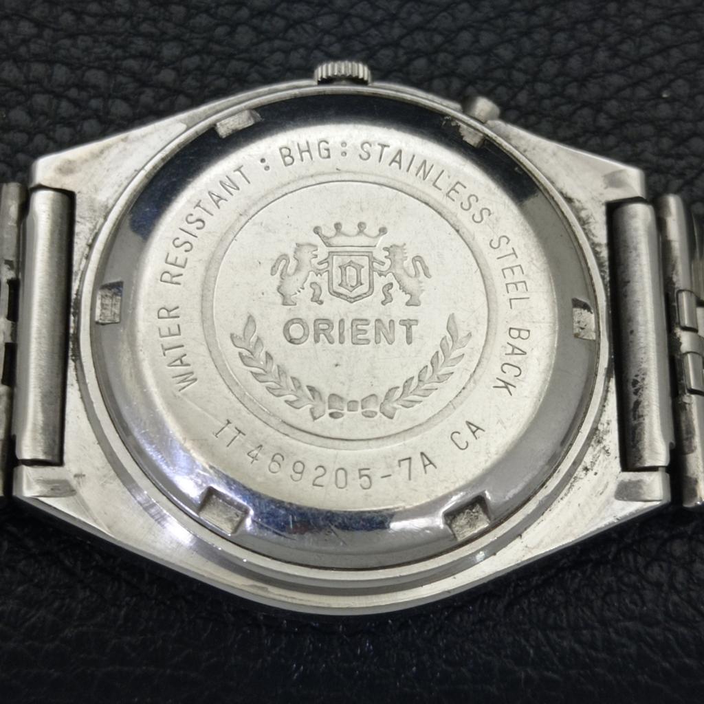 ОРИГИНАЛЬНЫЕ 46941 ВИНТАЖНЫЕ АВТОМАТИЧЕСКИЕ ЯПОНСКИЕ МУЖСКИЕ ЧАСЫ ORIENT С СИНИМ ЦИФЕРБЛАТОМ a701852-5