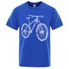 Alphabet Style Mountain Bike Funny Print T-Shirts Men Breathable Short Sleeves Loose Oversized Vintage Tee Clothes