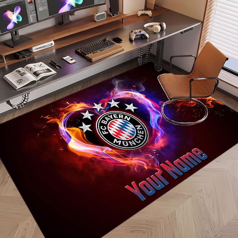 Custom Rug Bayern Munich Pattern Print Name Text Soft Non‑Slip Floor Carpet for Home Indoor Decoration