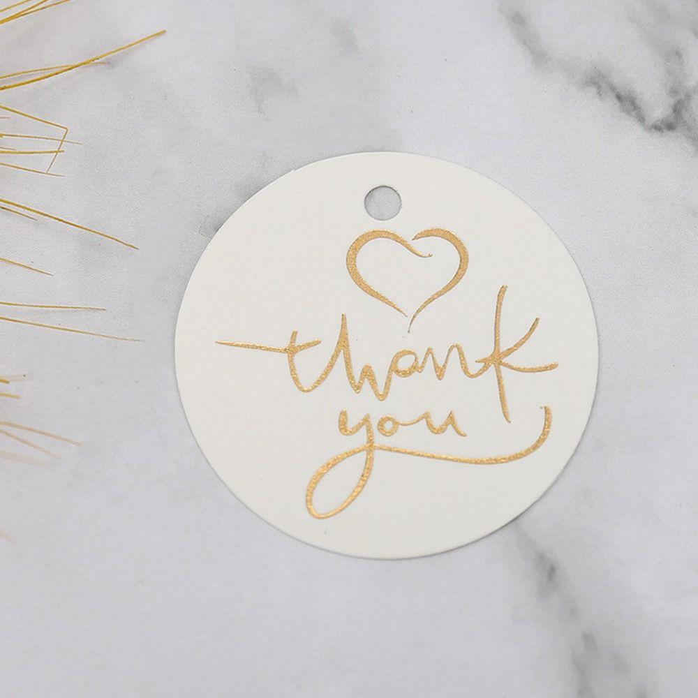 4.5X4.5cm Round Hang for Wedding Birthday Party White Thank You Tag Lables Gift Decoration Thank You Card