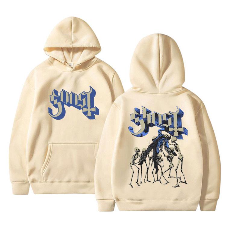 Худи Rock Band Ghost Худи с принтом скелета Мужские Винтажные Готические Панк Металлические Толстовки Мужские Повседневные Популярные Худи