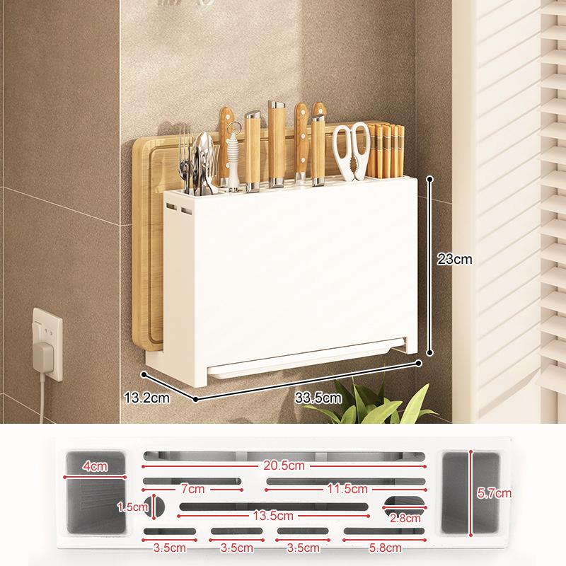 Кухонная полка для хранения без ударов, настенная полка для специй, многофункциональный держатель для ножей, бытовой кухонный органайзер, стеллаж