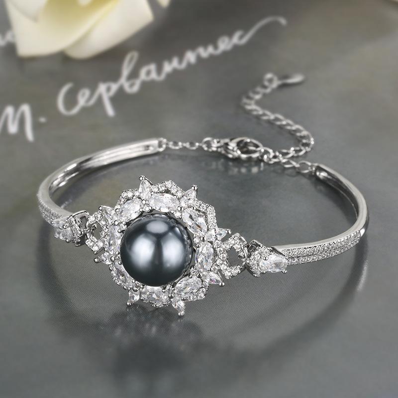 Комплект серых бусин с открытым кольцом, ожерелье, браслет, модный стиль, высокое чувство, дамы