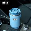 Tyeso 750ml Vacuum Cup Handle Dual-Drink Coffee Mug 304 Stainless Steel Ice Cup Car Bottle Hot Cold Retention Thermoses with Eye Sticker