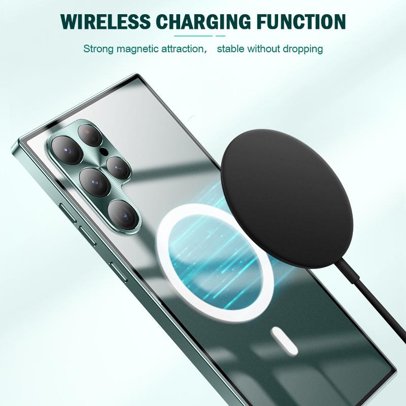 Ультратонкий металлический чехол Magic Shield для Samsung Galaxy Note20 S22 S21 S23 S24 Ultra Note10 Plus S20 FE, прозрачная матовая задняя крышка