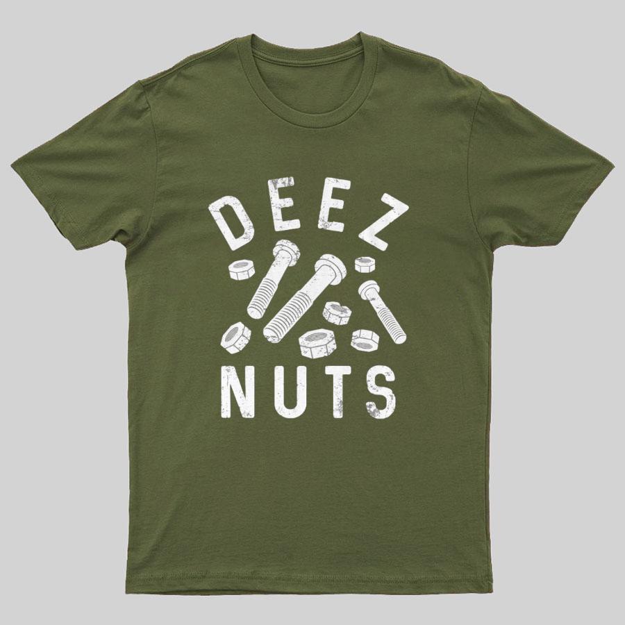 Deez Nuts and Bolts Funny Cotton Summer Casual Cool Loose T-Shirt