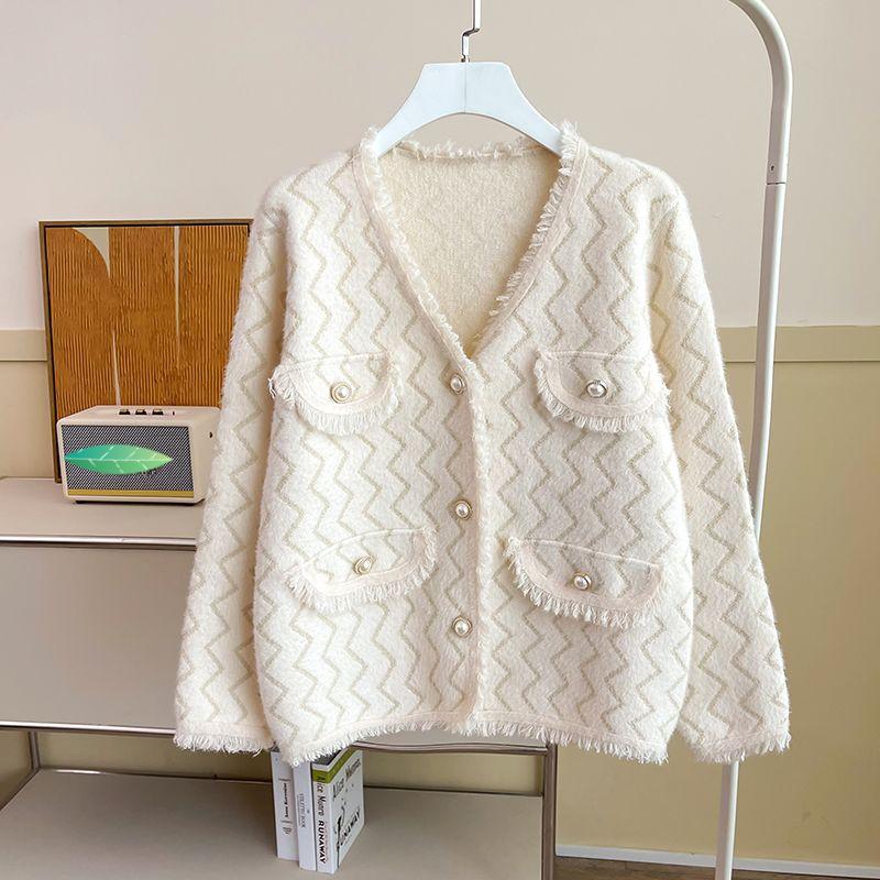Мягкий и удобный трикотаж, женский свободный крой, кардиган, свитер, женская осенне-зимняя куртка