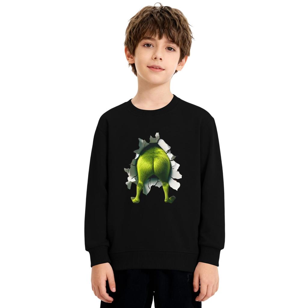 Рождественский свитшот для мальчиков и девочек, уродливая рождественская футболка, свитшот с круглым вырезом, для малышей, с длинным рукавом, пуловер, наряд, топы