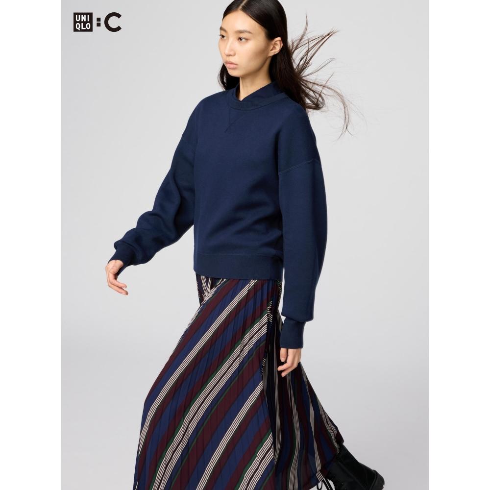 Uniqlo Японский гладкий хлопковый свитер с круглым вырезом