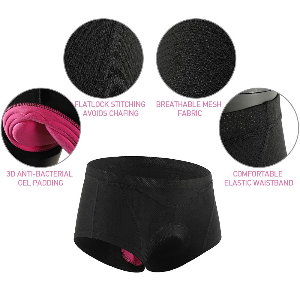 Women Bike Underwear 3D Gel Padded Briefs Cycle Biking Underwear Shorts