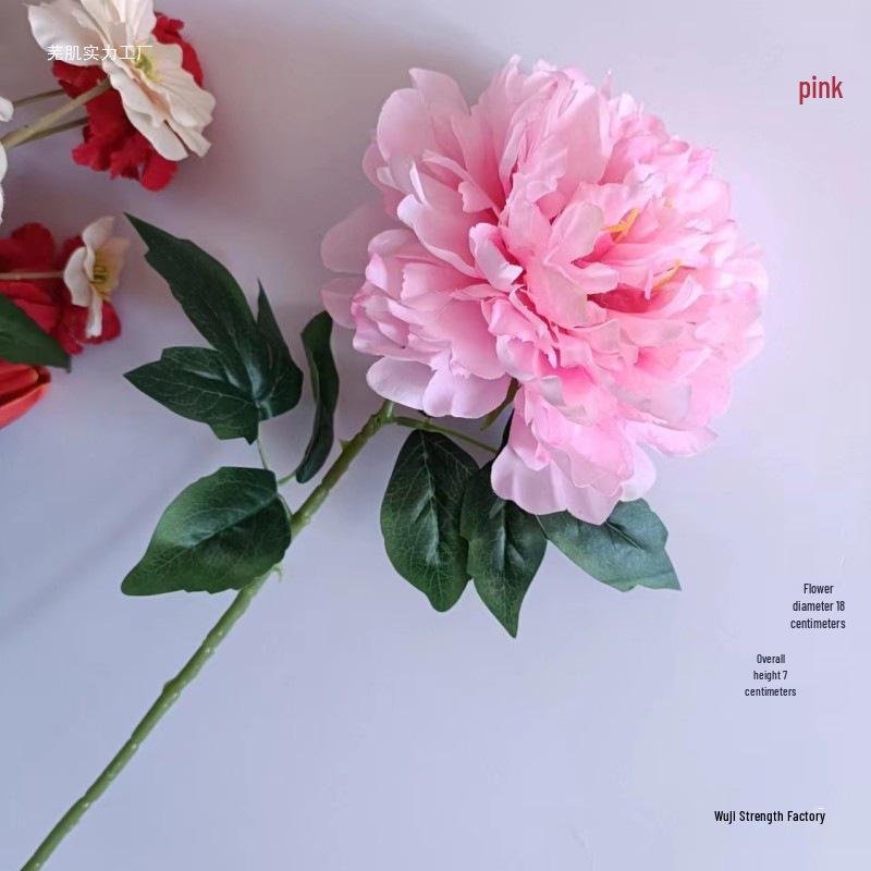 Пион Одиночный Стебель Большой Шелковый Цветок для Гостиной или Свадебного Украшения