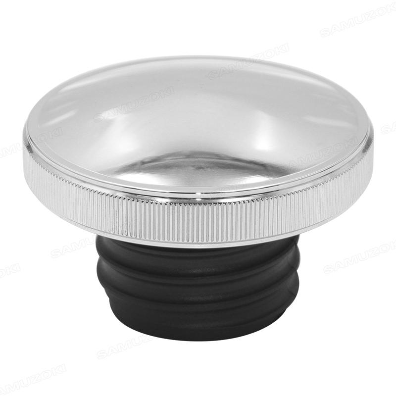 Chrome Vented Gas Cap Fuel Tank Smooth ForHarley Sportster 883 XL Dyna Softail 96-23