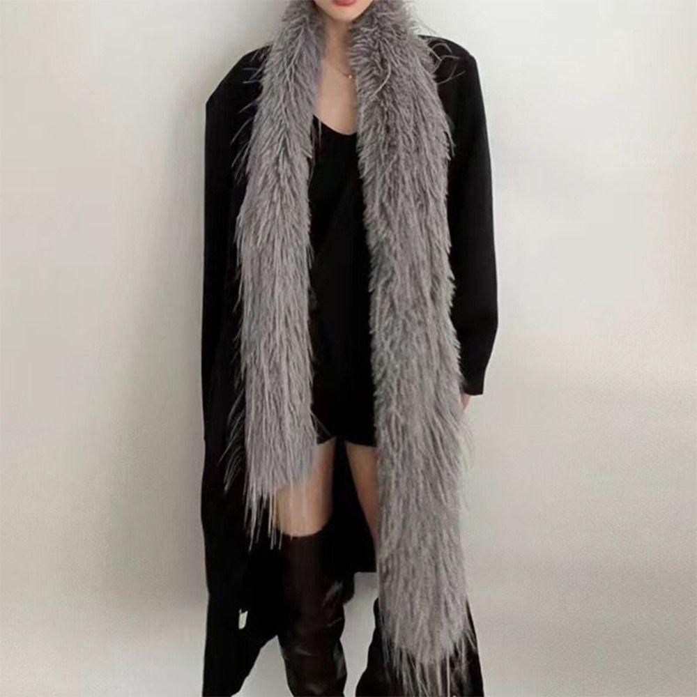 180cm Y2K Girl Scarf Thick Fluffy Luxury Wraps Shawl Fashionable Ladies Tassels Scarves Outdoor
