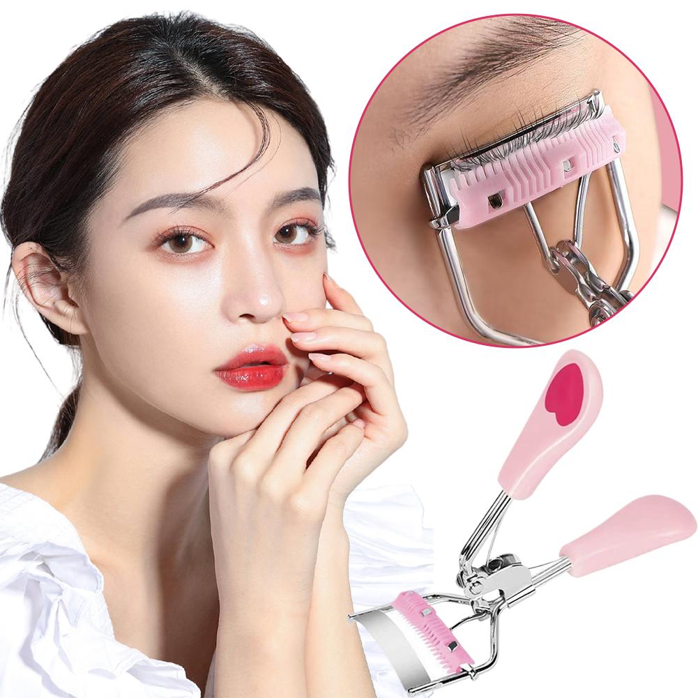 Eyelash Curler with Built-in Comb for Natural Sunflower Lash Wide Angle Eyelash Clamp Portable Eye Makeup Tools
