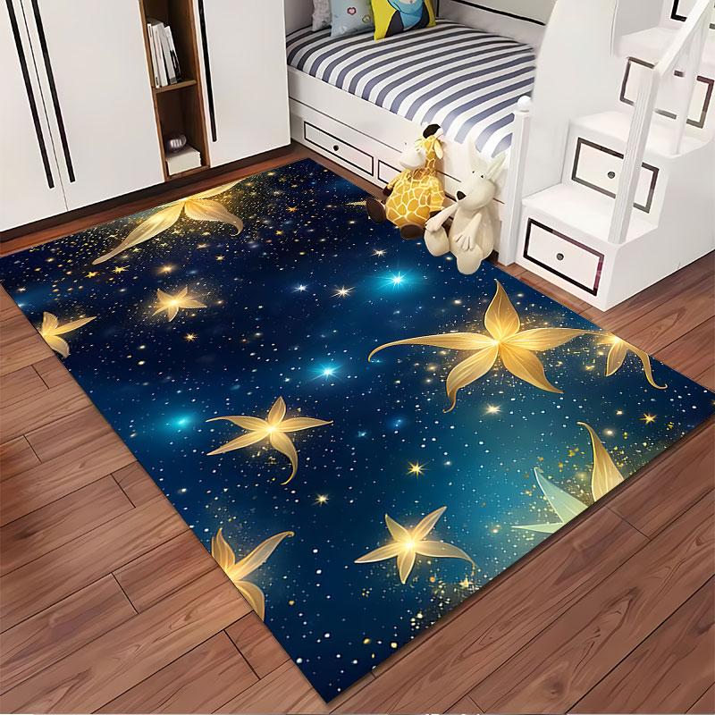 Golden Starry Night Sky suitable as a non-slip mat for the living room or bedroom sofa