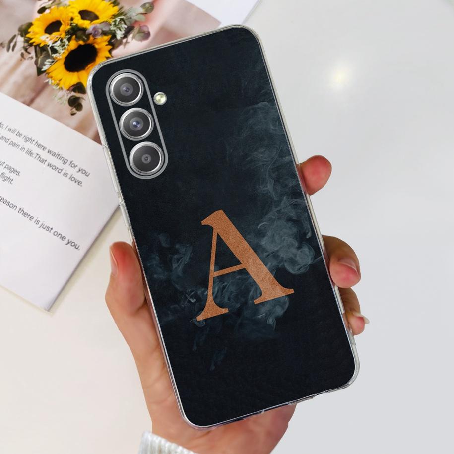 Чехол для Samsung Galaxy A55 A35 A25 5G 2024 Новый Милый Цветок с Буквами Прозрачный Мягкий Чехол для Samsung A55 5G SM-A556B TPU Funda
