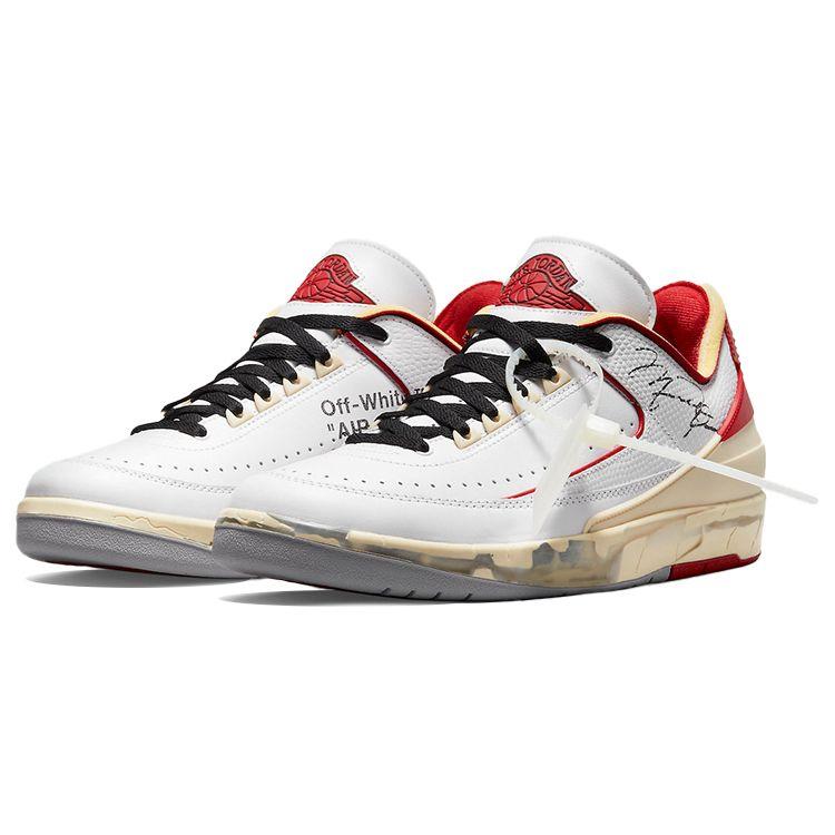Off-White x Air Jordan 2 Retro Low SP Белые университетские красные кроссовки унисекс Черные DJ4375-106