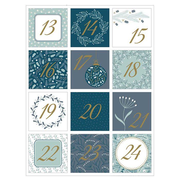 Advent Calendar Stickers - Artemio - Splendid Christmas - 5 X 5 Cm - 24 Pcs - Party Decoration