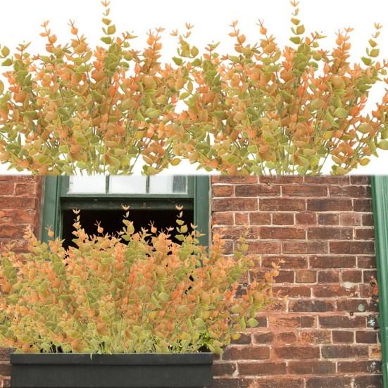 2 шт./компл. Осенний искусственный цветок, реалистичный поддельный лист эвкалипта, Хэллоуин, День благодарения, фестиваль урожая