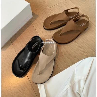 Найди второй волосок! Модные универсальные новые минималистичные сандалии-вьетнамки с клипсой и подошвой на толстой подошве, женские летние