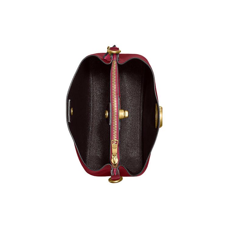 New COACH Willow Pebbled Leather Bucket Bag, Shoulder Bag, Crossbody Bag Medium Women's Cherry Red C3766-B4CY