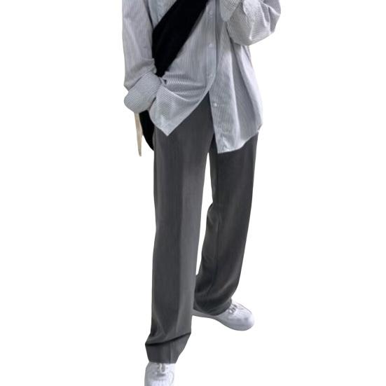 Мужской костюм, брюки, широкие свободные брюки, прямые брюки, формальный деловой стиль, боковые карманы, застежка-молния на пуговицах, однотонные рабочие офисные брюки