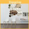 Modern 12pcs 3d Mirror Hexagon Wall Decor Stickers Perfect For Creative Home Design