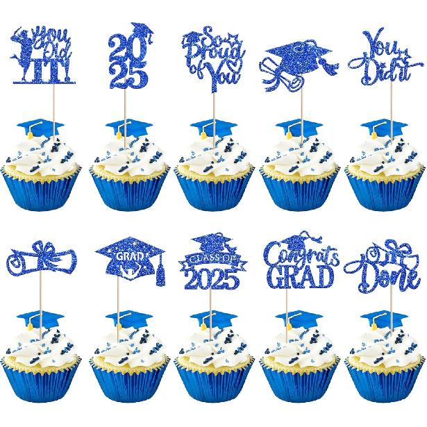 1 PCS High Heel Girl Graduation Cake Topper Black Pink Glitter Done Diploma Class of 2025 Congrats Grad Cap Cake Pick for 2025 Senior High School