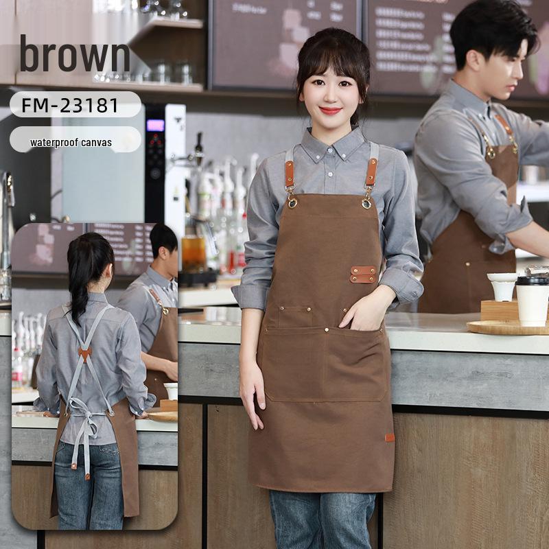 New Canvas Waterproof Oilproof Printed Apron for Kitchen, Studio, or Advertising with Logo