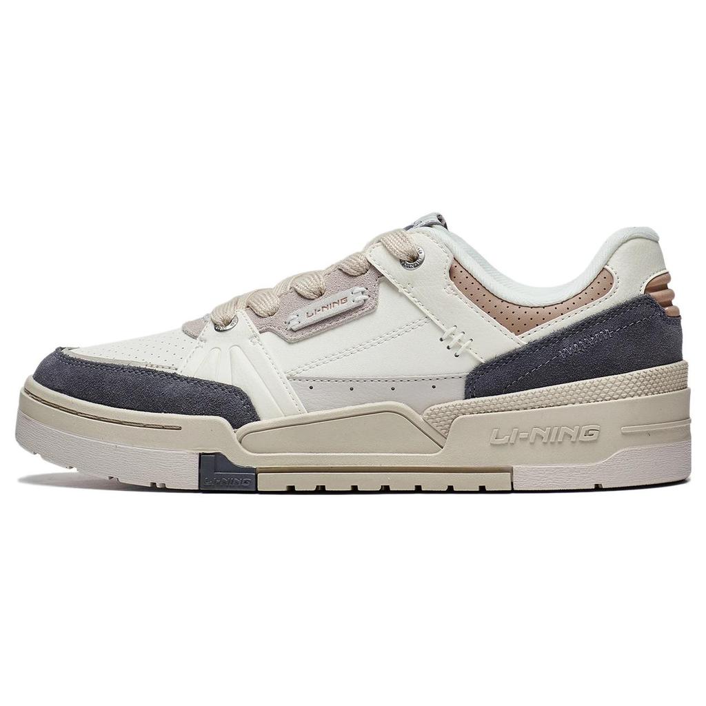 Новые кеды LiNing Journey 1.5 с низким верхом, противоскользящие, износостойкие, для скейтборда, мужские, бело-серо-коричневые AGCT265-1