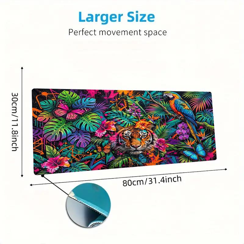 Jungle Tiger Art Color Mouse Pad Large Gaming Table Cushion Non-slip Laptop Tablet Big Mousepad XXL Mat Mini PC Playmat With Lock edge