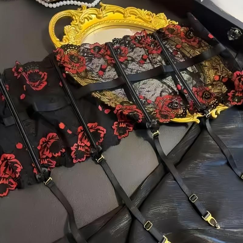 Прозрачный подвязочный пояс из цветочного кружева для чулок, регулируемая задняя застежка, корсетный пояс для тонкой талии, женское сексуальное косплей-нижнее белье