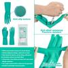 2 Pairs Reusable Nitrile Gloves - Extra Thick, Long Sleeve, for Dishwashing, Gardening, Pet Care, Chemical & Latex Free