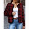 Осенняя женская модная повседневная клетчатая куртка с длинным рукавом