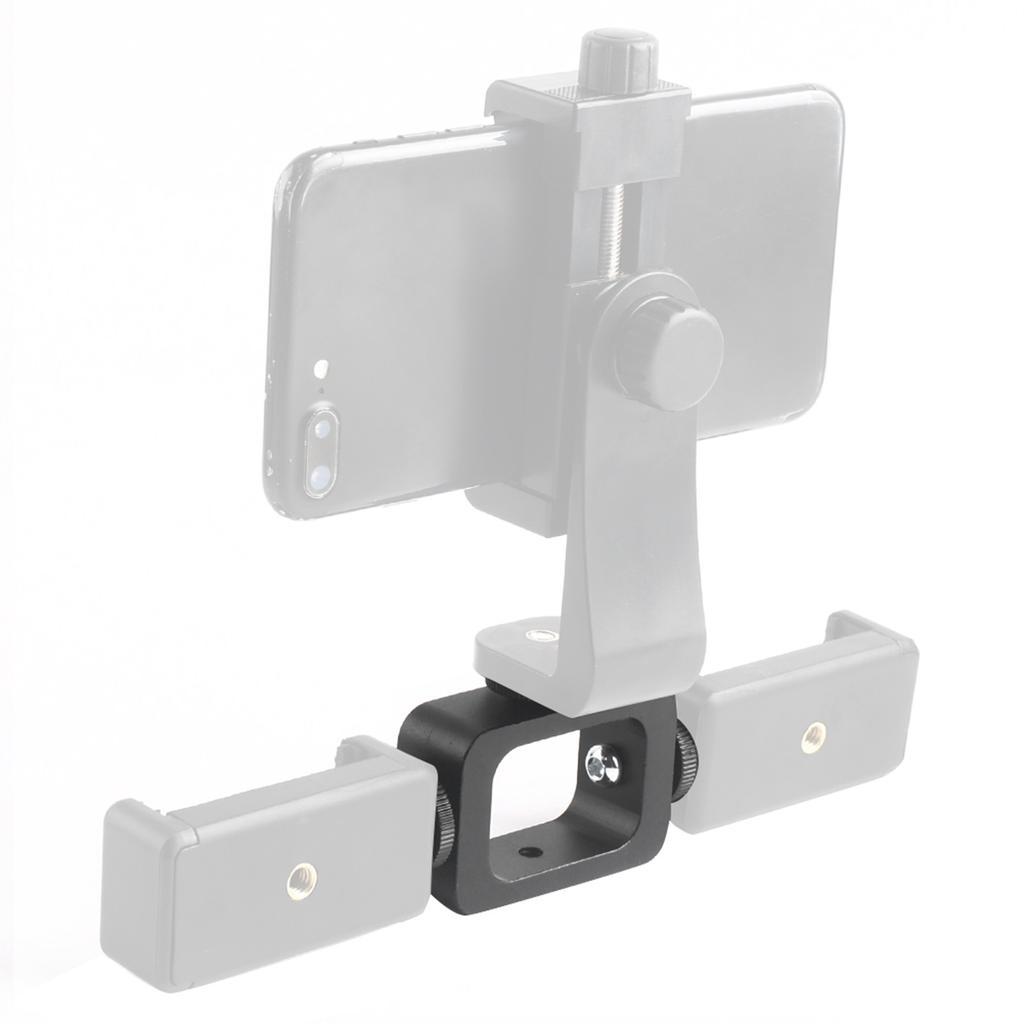 3 in 1 Square Mobile Phone Mount Adapter Fill Light Holder Bracket for Live Broadcast