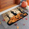Halloween Spooky Atmosphere Black Cat Pumpkin Door Mat Velvet Corridor Bathroom Entrance Laundry Room Home Decoration