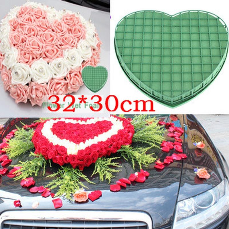 1 шт. 30*32 см Сердце Форма Цветок Свадебное Моделирование DIY Свадебная Вечеринка Автомобиль Стол Дисплей для Свадебного Автомобиля