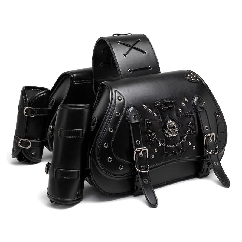 Vintage Punk Style Motorcycle Saddlebags Harley Chopper Cafe Racer Touring Riders