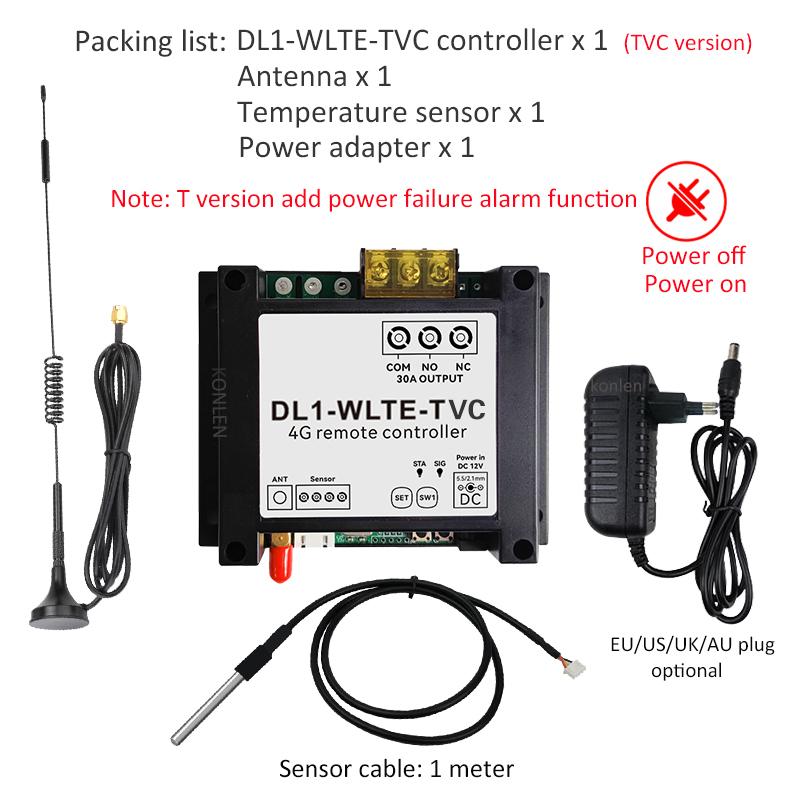 4G LTE APP GSM Temperature Sensor Controller Smart Thermometer Thermostat With Relay Switch SMS Remote Control Automation DL1