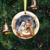 Рождественский ночной орнамент Круглый акриловый Рождение Иисуса Христа Подвесное украшение Религиозная тематика Рождественский сувенир для зимнего декора рождественской елки