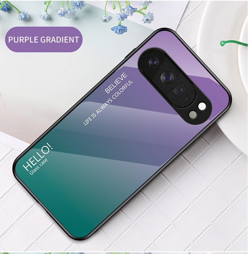 Защитный чехол из градиентного закаленного стекла для Google Pixel10 Pro XL Pixel 10 pro 10 9a 9 Pro 8A 8 Pro 7A 7 Pro 6A 6 Pro Глянцевая крышка