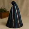 Sauna Hat Felted Wizard Black Blue Streaks