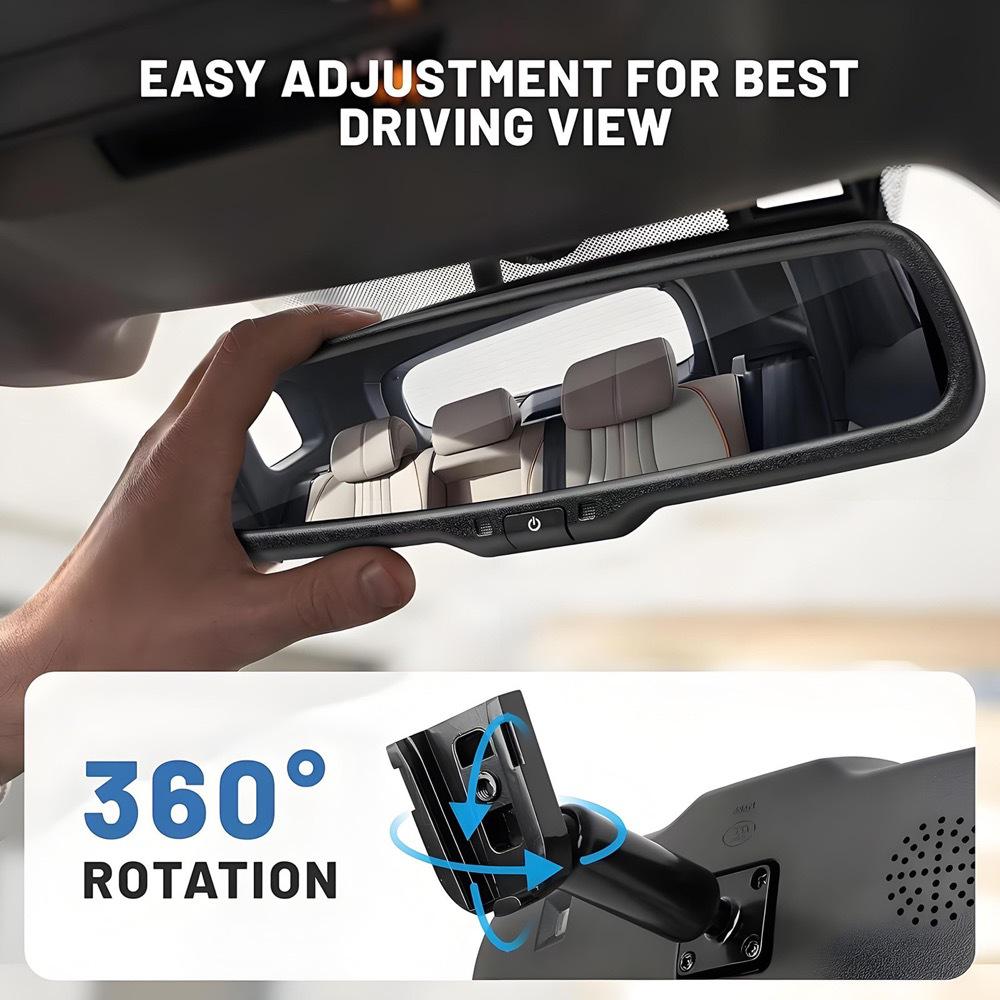 4.3-Inch Rearview Mirror with Brake Light Camera for Opel Vivaro, Movano, Renault Trafic