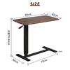 Botthorse Side Foldable with Width Gas Pressure Lift Bed Rotation Table, Top, Casters, 80cm, 70~94cm, Table, 360° (walnut)