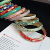 Double Bangle Chinese Cloisonne Bracelet Enamel Women's Hand Bracelet  Gifts for Women Girl