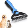 Outil de toilettage - Râteau à sous-poil 2 côtés - Peigne démêlant - Ergonomique - Sûr pour animaux