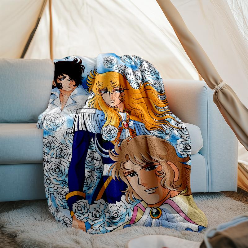 The Rose of Versailles Theme Printed Blanket - Perfect for Couch, Bed, Travel & Outdoor Use | Machine Washable, Cozy & Durable.